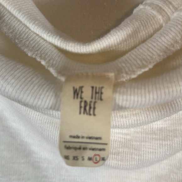 We the Free White Ribbed Slub Cotton Off the Shoulder Long Sleeve Top Size Large - Picture 3 of 6